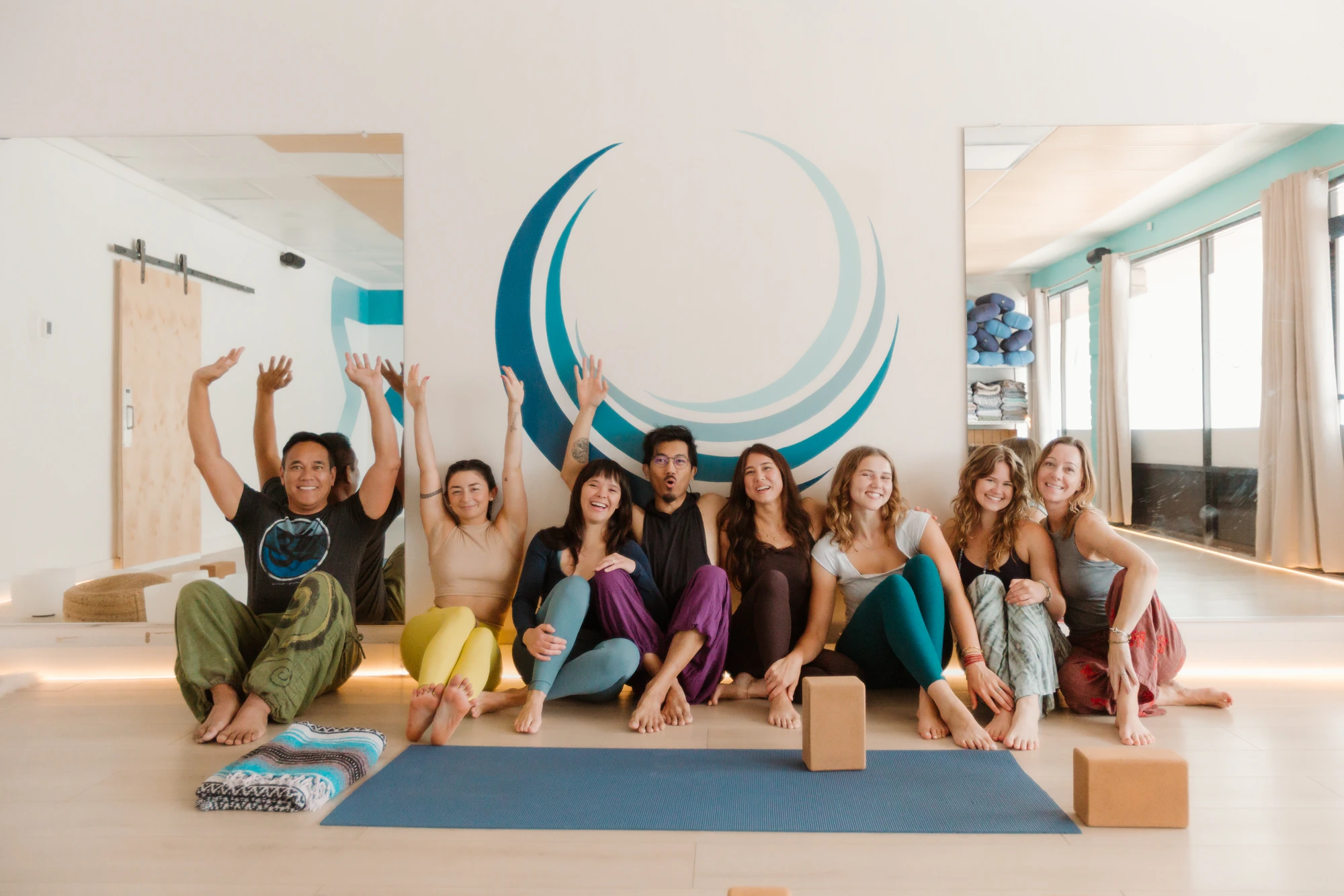 Eight people from the Union community seated together in the studio
